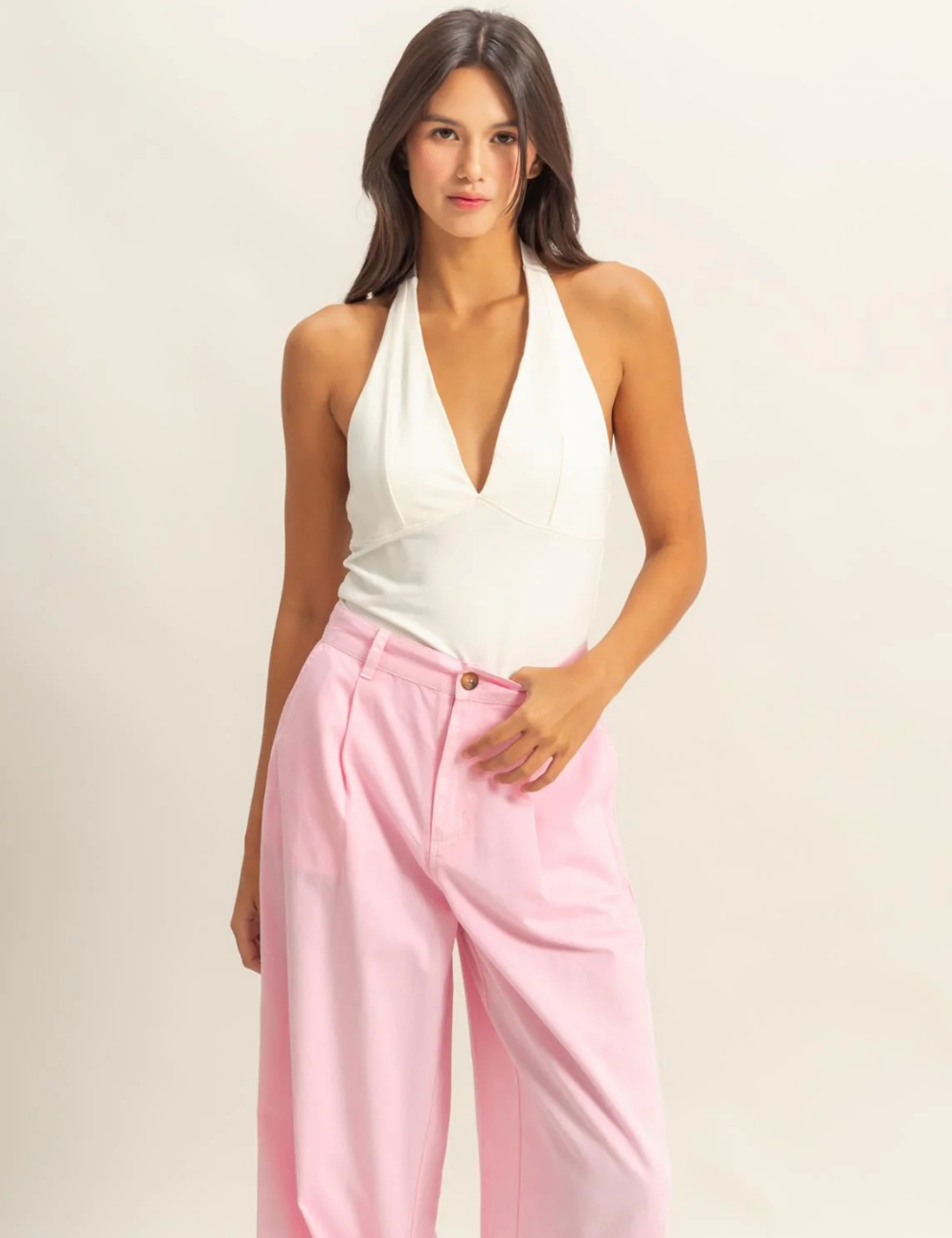 White Halter Top
