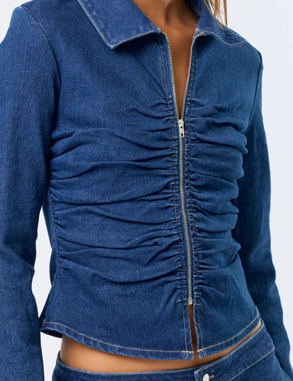 RuchedLongSleevePoloDenimZip-Up_0cb130f8-15dc-448d-8827-8e544045261f.png