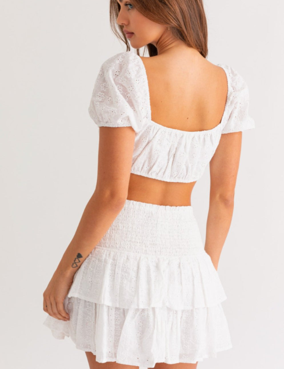 Floral Smocking Ruffle Mini Skirt - Highly Praise