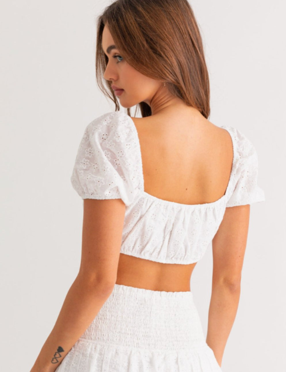 Puff Short Sleeve Tie Up Top - Highly Praise