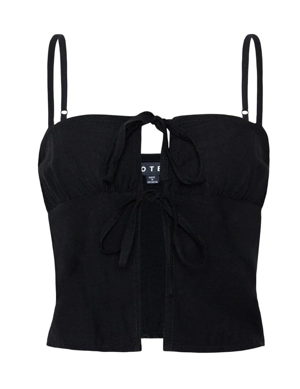 Raymi Tie Cami Top in Black - Highly Praise