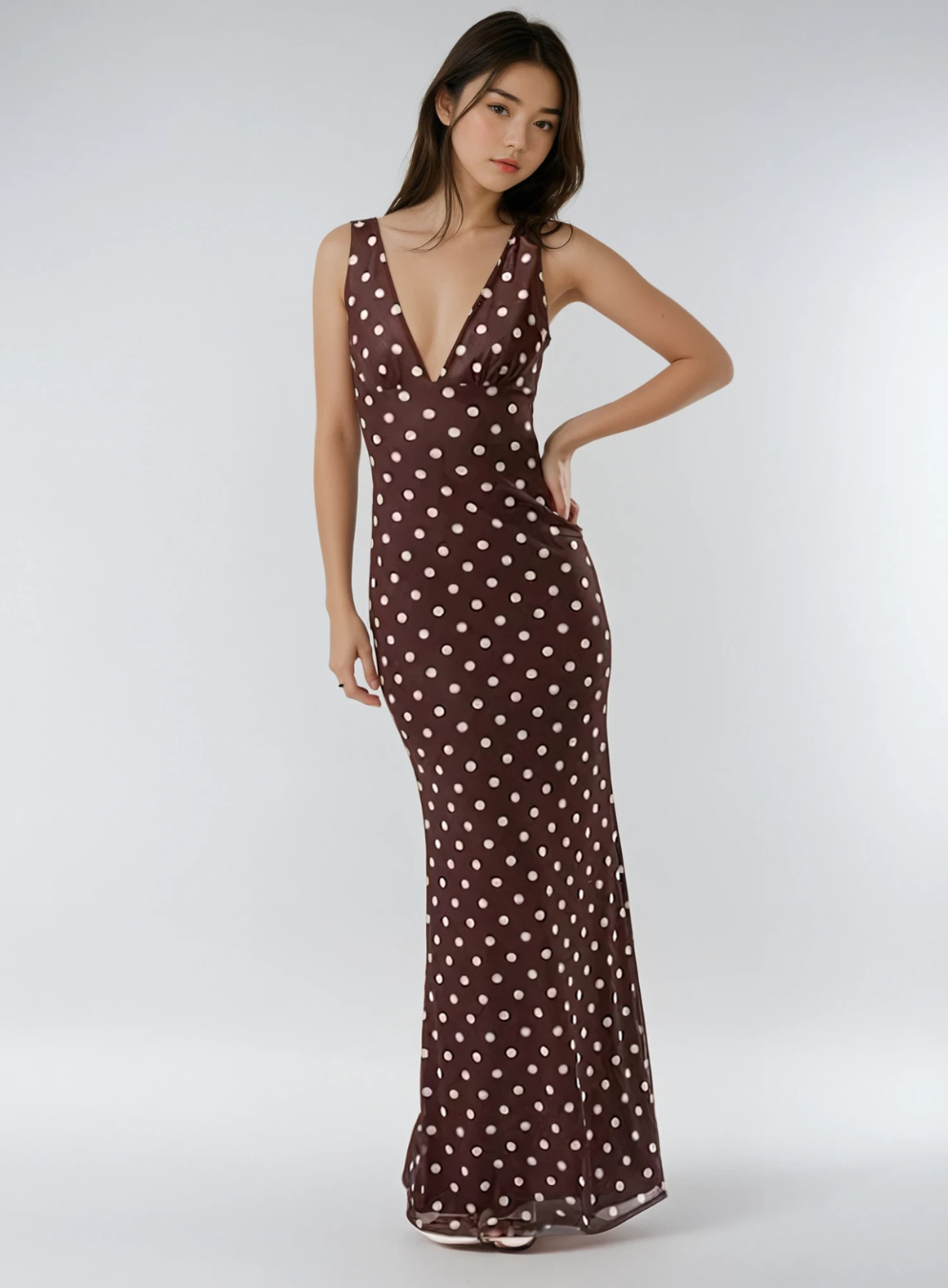 Midnight Dots Mesh Maxi