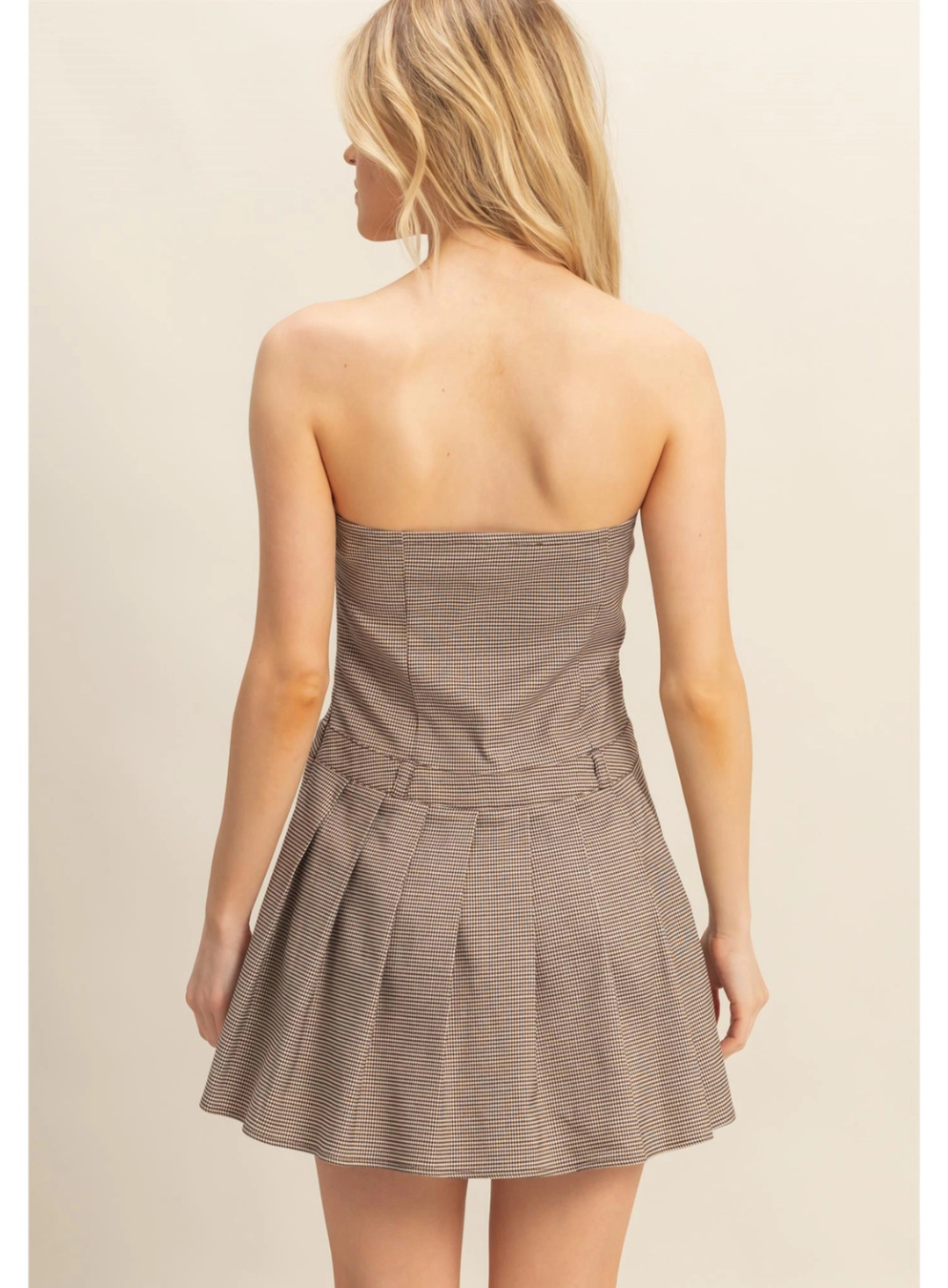 Chic Micro-Check Mini Dress Highly Praise Chic Micro-Check Mini Dress Highly Praise