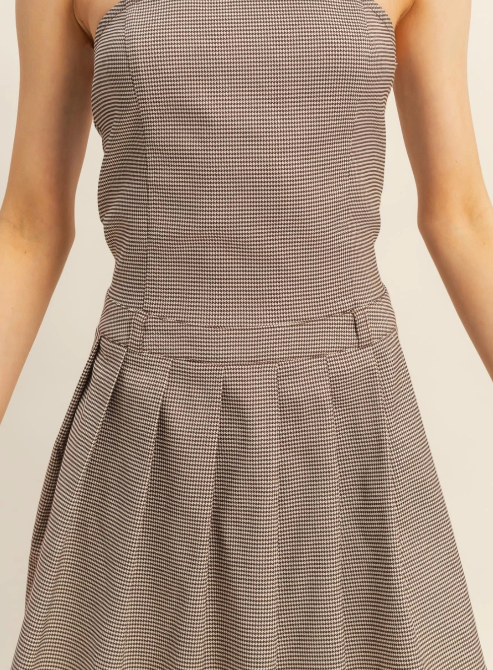 Chic Micro-Check Mini Dress