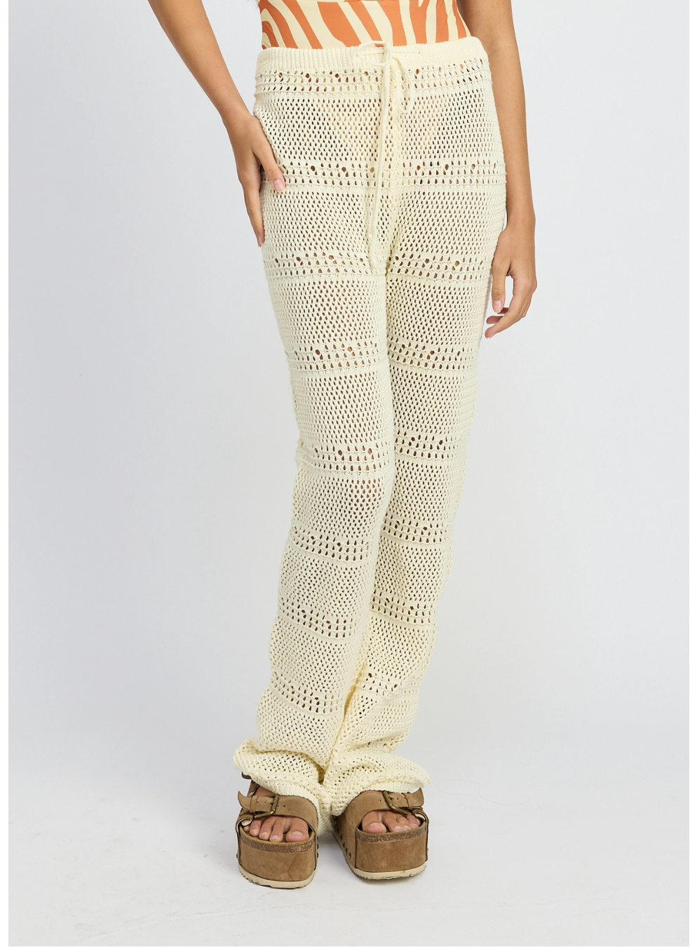 Crochet Cover Up Pants in Cream