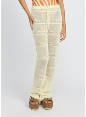 Crochet Cover Up Pants in Cream