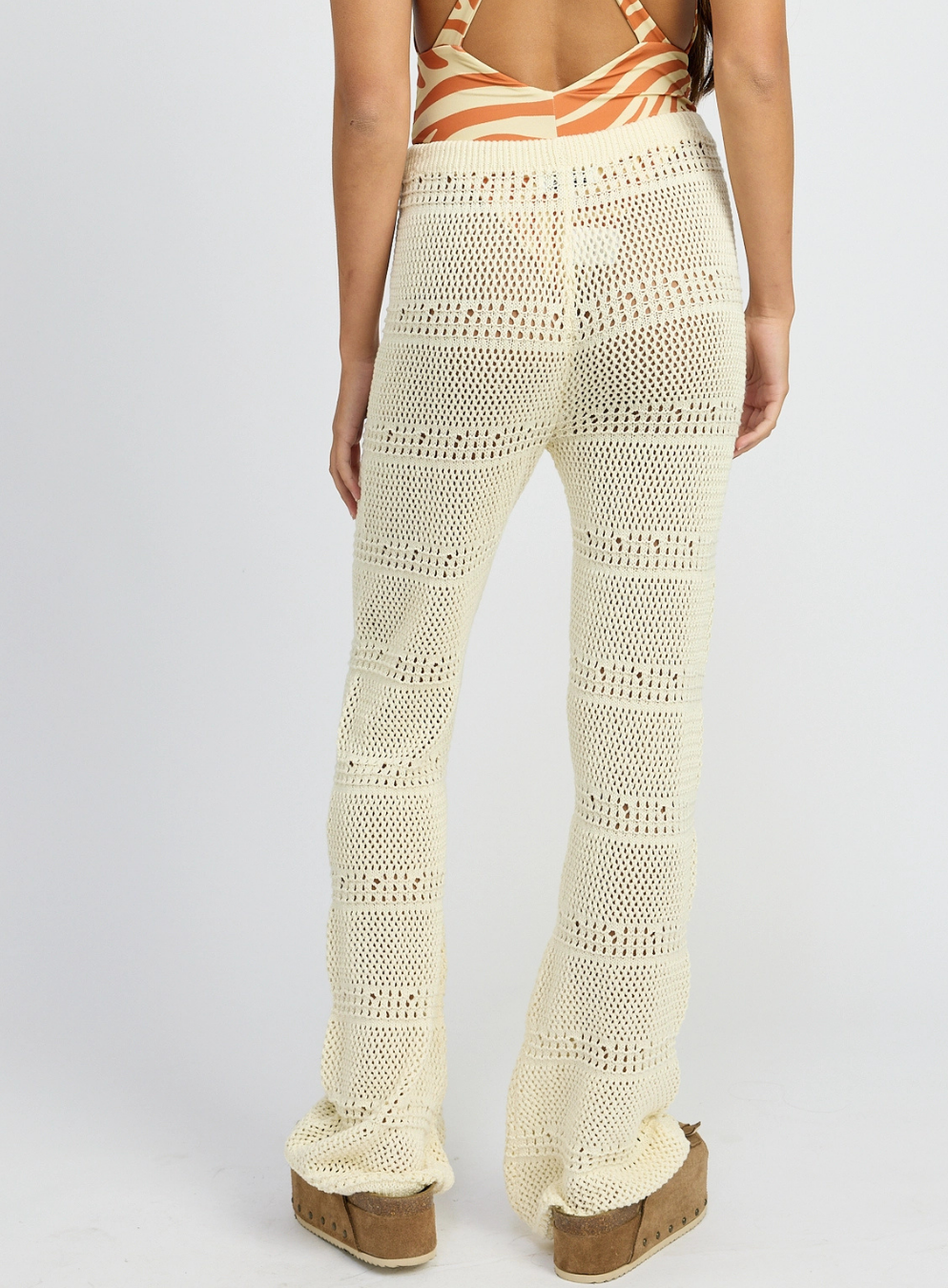 Crochet Cover Up Pants in Cream