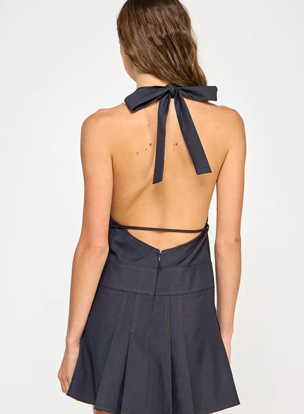 Demi Denim Cargo Halter Dress