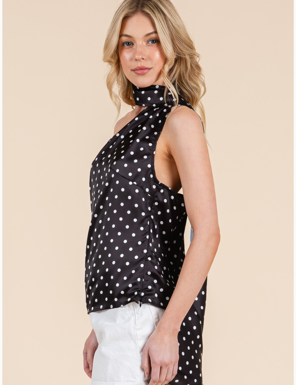 DotPrintedOneShoulderTopWithScarf..png