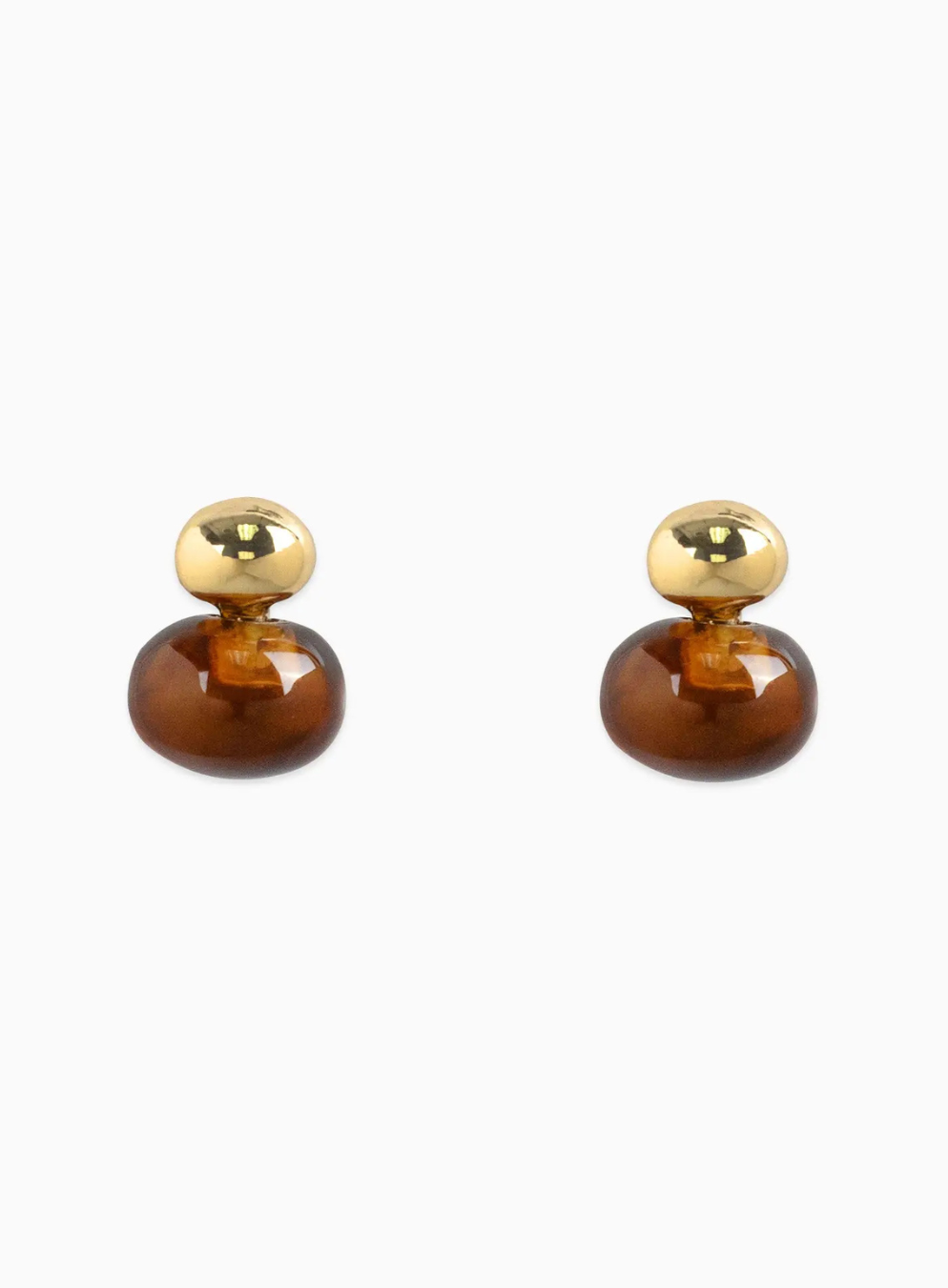 Double Oval Marble Stone Stud Earrings