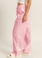 Drawstring Waist Straight Leg Pants