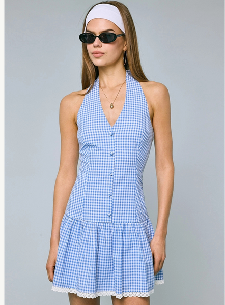 alemais la charrasca halter mini dress Emilia Checker Mini Halter Dress – Highly Praise