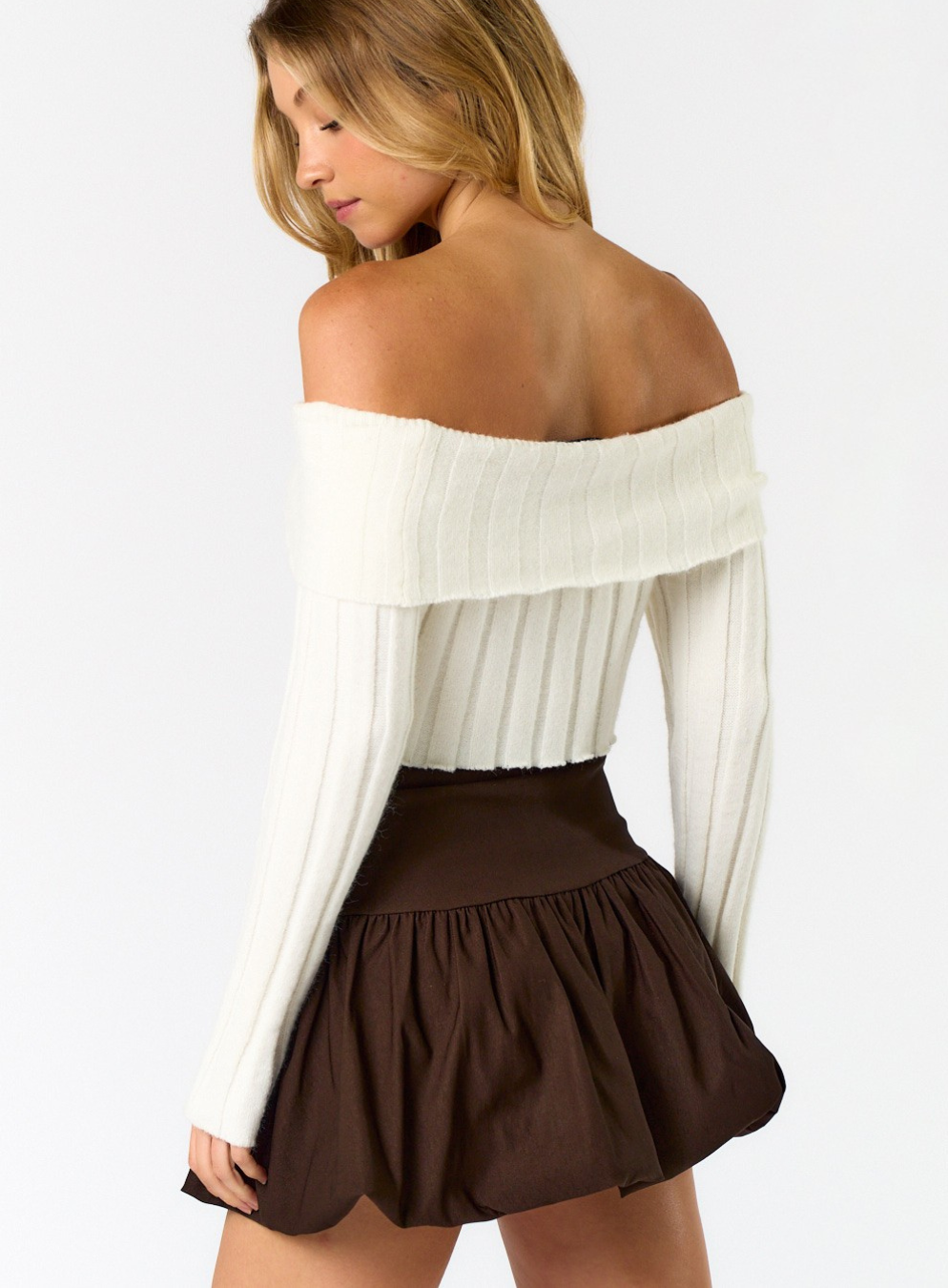 Flared Bubble Skirt in Brown | Blue Blush Flared Bubble Skirt in Brown | Blue Blush