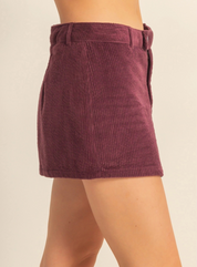 Flirty Corduroy Mid Waist Mini Skort