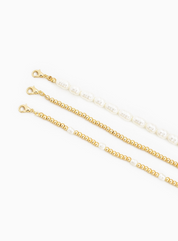 Golden Pearled Trio Bracelet Set