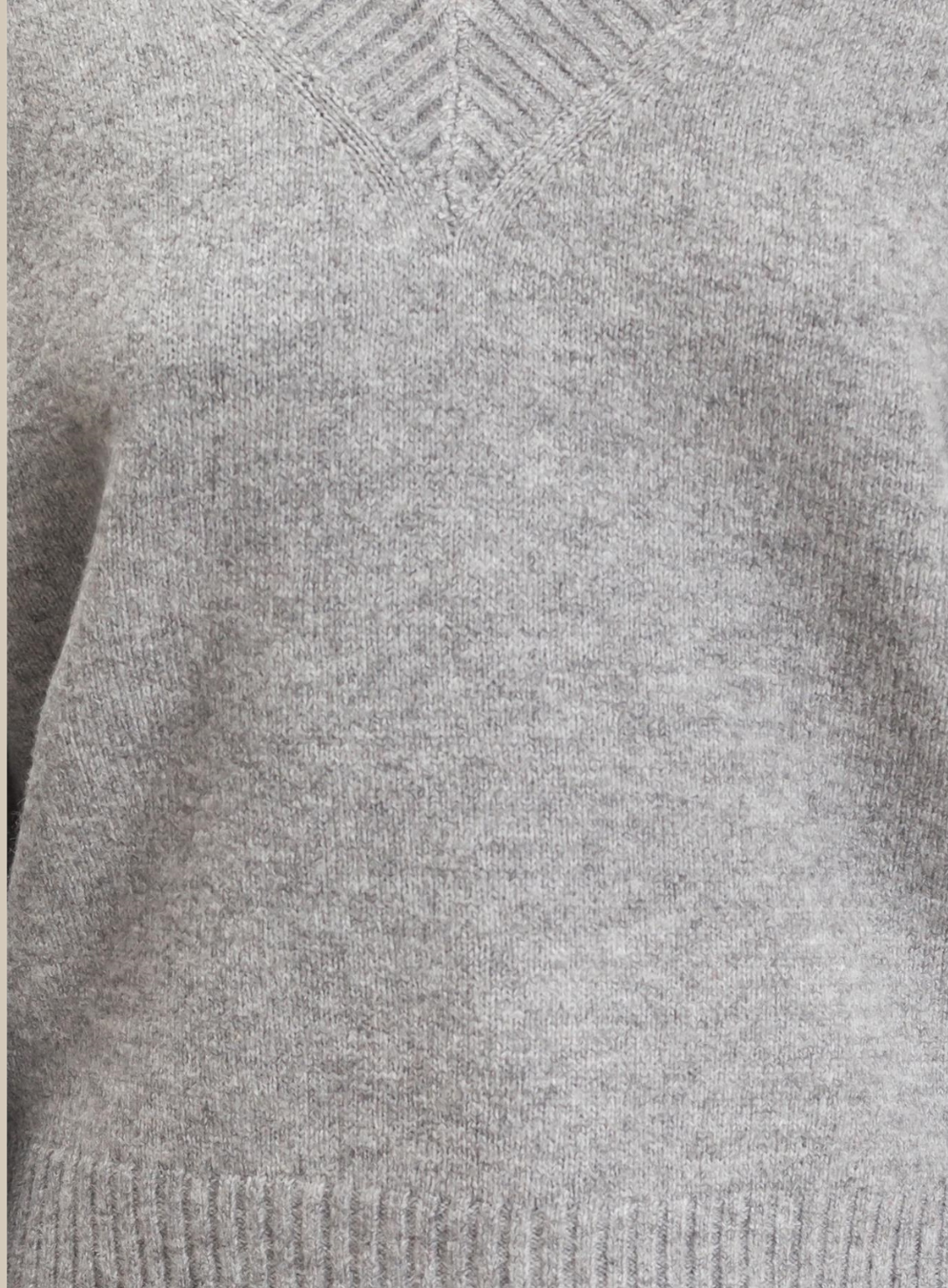 Gray V-Neck Pullover Sweater