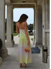 Green Pink Ombre Slip Dress