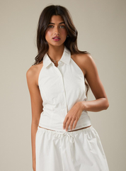 Halter Neck Collared Top