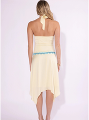 Josie Lace Detail Frill Hem Midi Dress