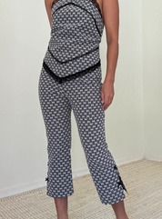 Lace Gingham Capri Pants
