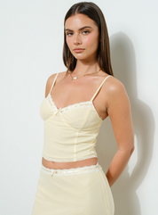Lace Trim Mesh Cami Top