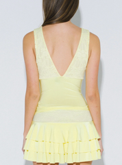 Lanie Lace Plunge Yellow Top