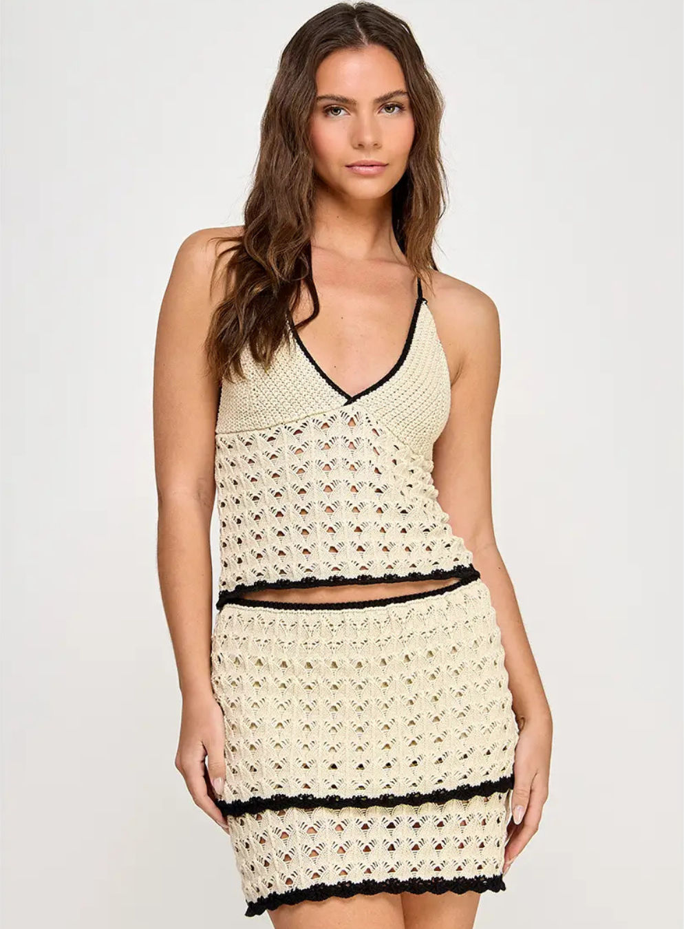 Lauryn Knitted Halter Top in Natural