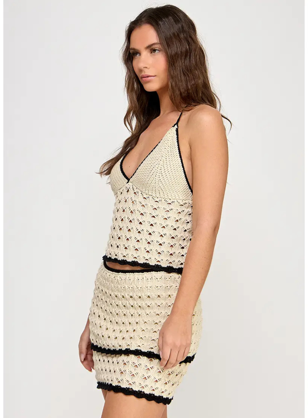 Lauryn Knitted Halter Top in Natural