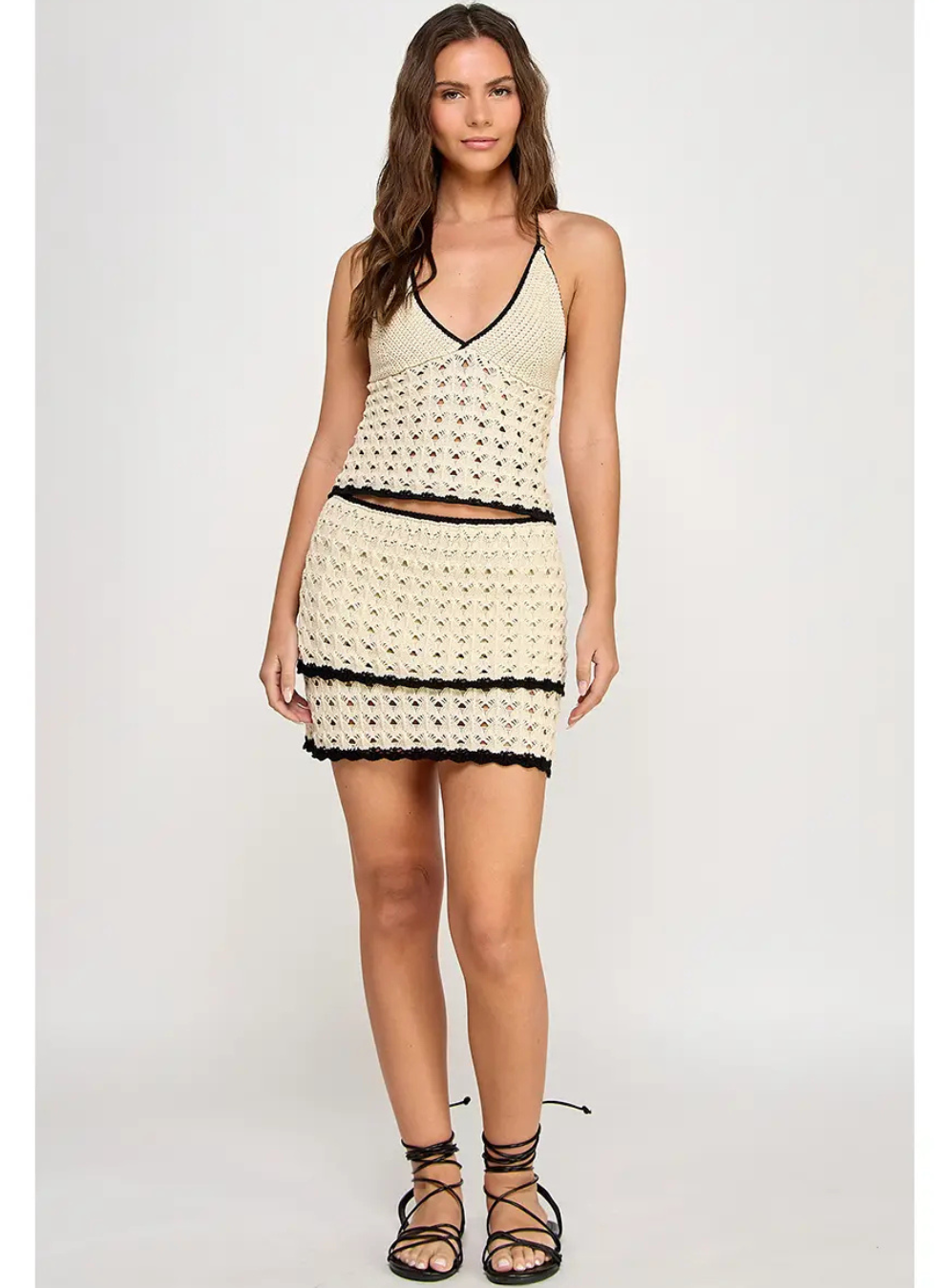 Lauryn Knitted Mini Skirt in Natural