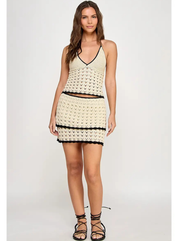 Lauryn Knitted Mini Skirt in Natural