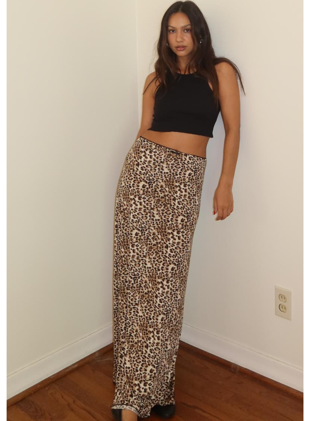 Leopard Print Maxi Skirt