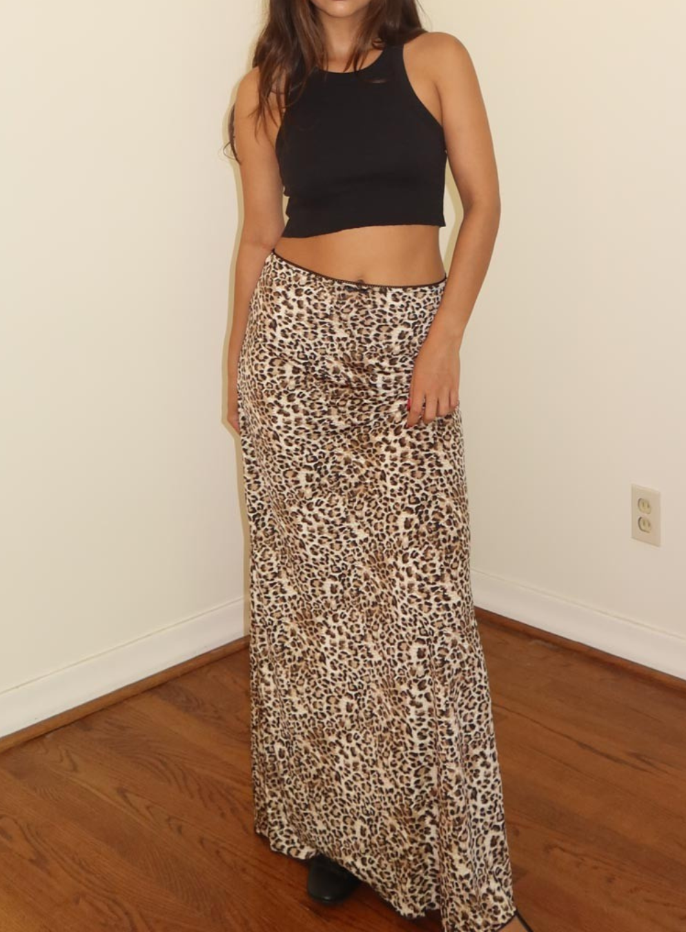 Leopard Print Maxi Skirt