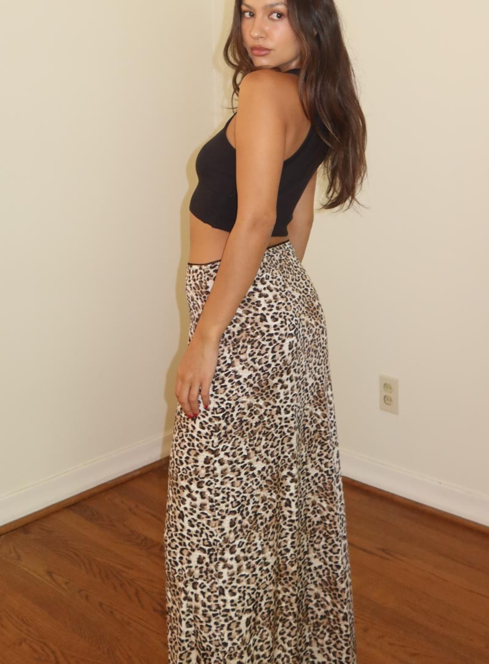Leopard Print Maxi Skirt