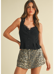 Leopard Printed Mini Skort