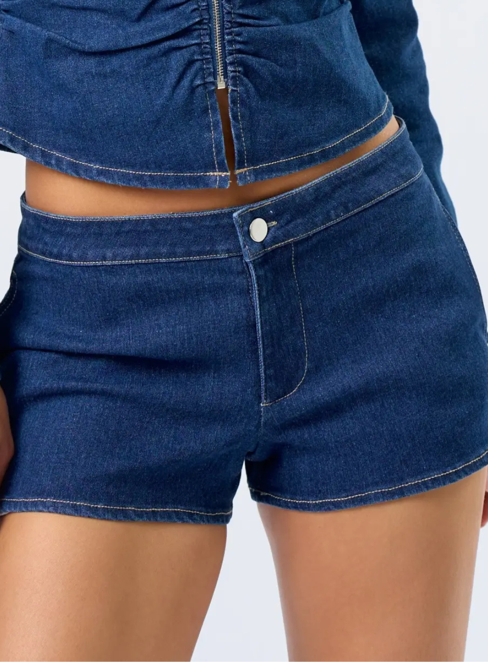 Low-Rise Denim Mini Shorts