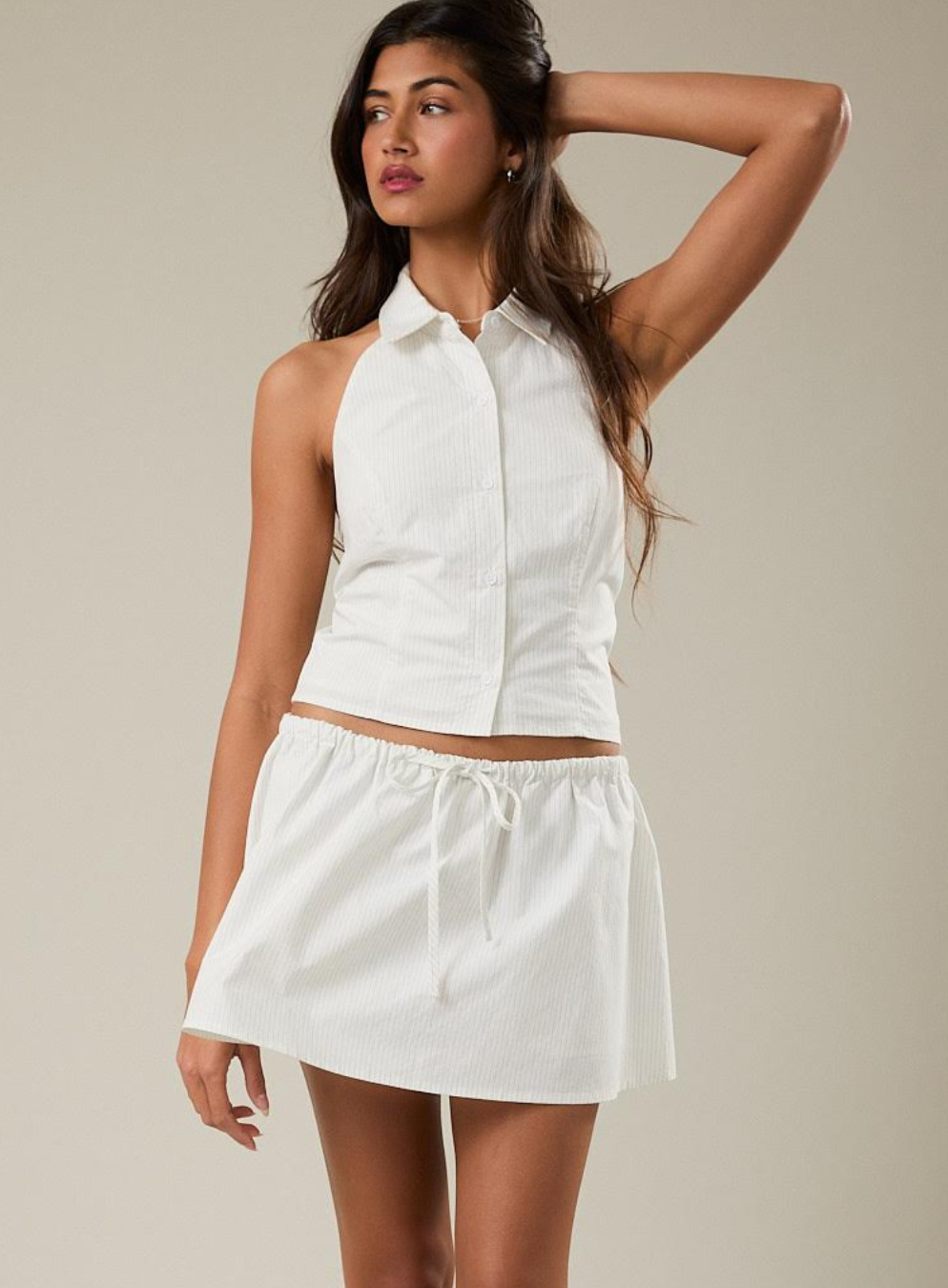 Low Waist Drawstring Skort