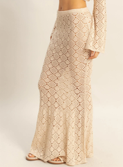 Open Stitch Mermaid Knit Maxi Skirt