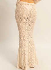 Open Stitch Mermaid Knit Maxi Skirt