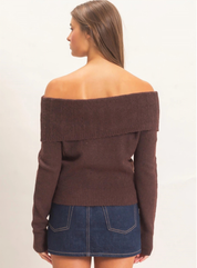 Mila Off-Shoulder Knit Sweater