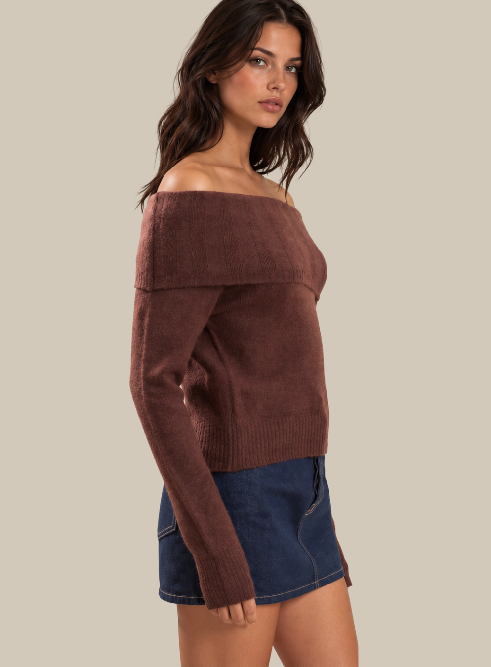 Mila Off-Shoulder Knit Sweater