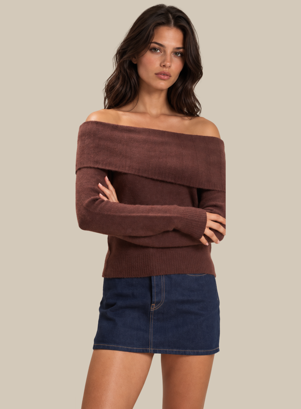 Mila Off-Shoulder Knit Sweater