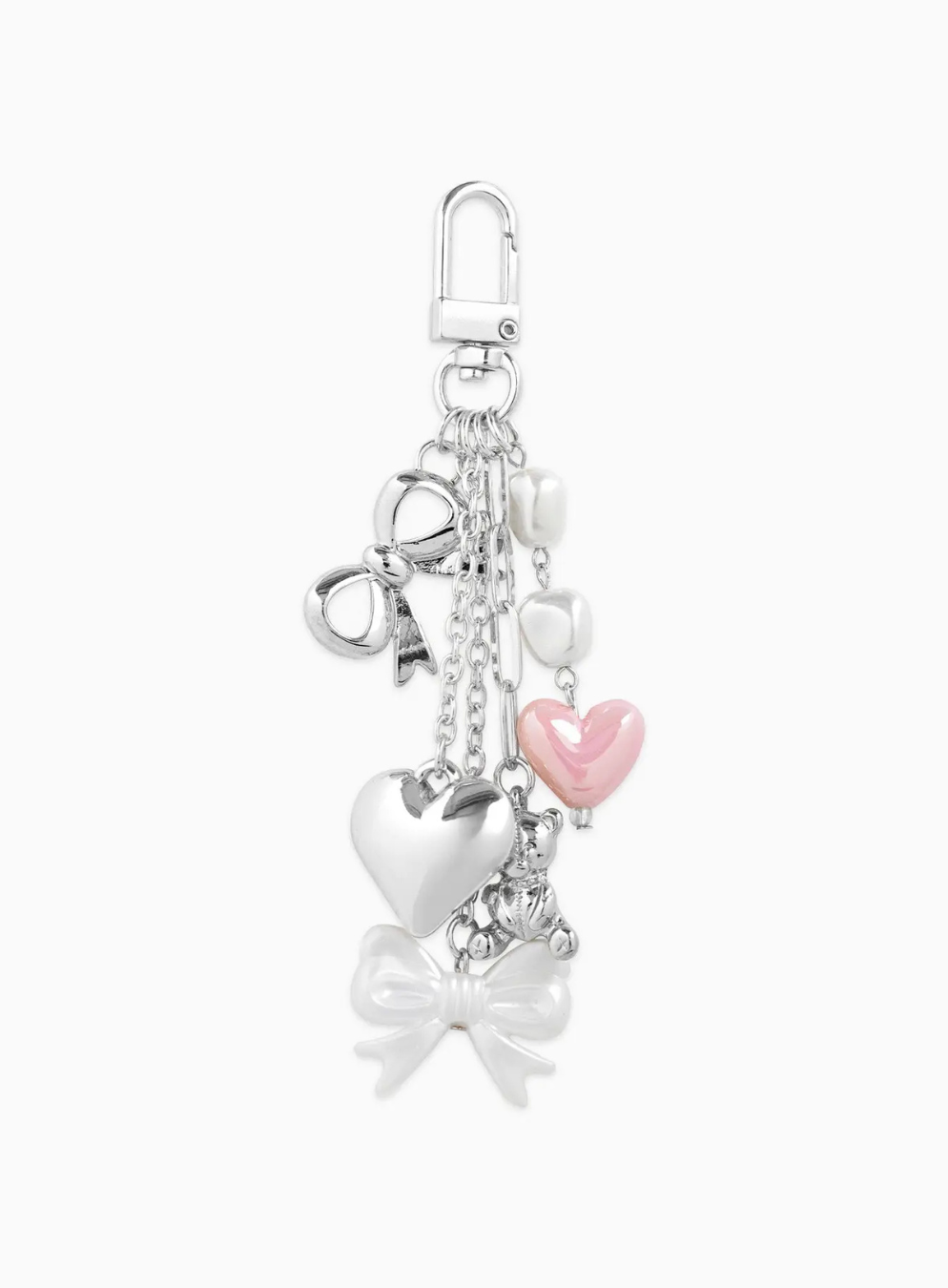 Puff Heart Bear Bag Charm