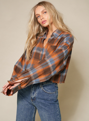 Nancy Burnt Orange Plaid Shirt