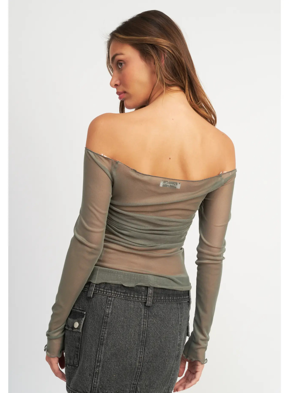 Off Shoulder Sheer Top