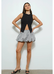 Plaid Bubble Hem Skirt