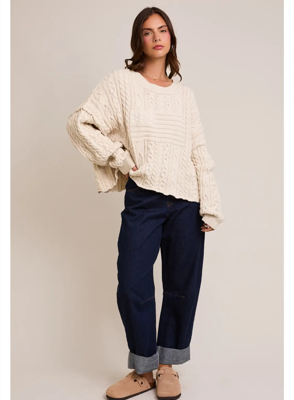 Roll-Up Barrel Jeans