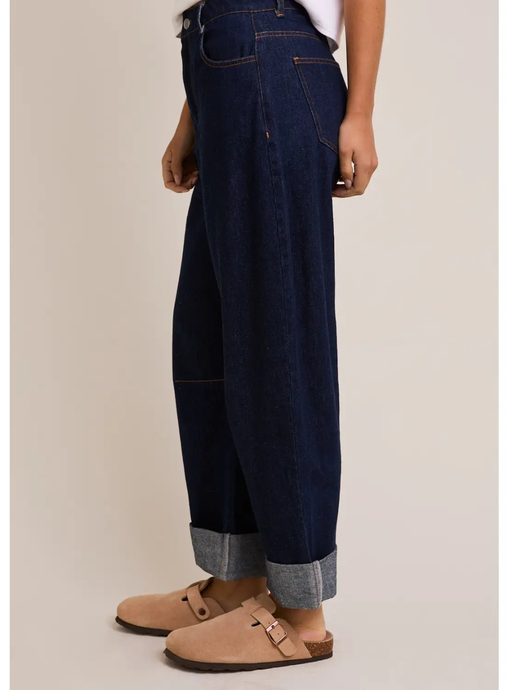 Roll-Up Barrel Jeans