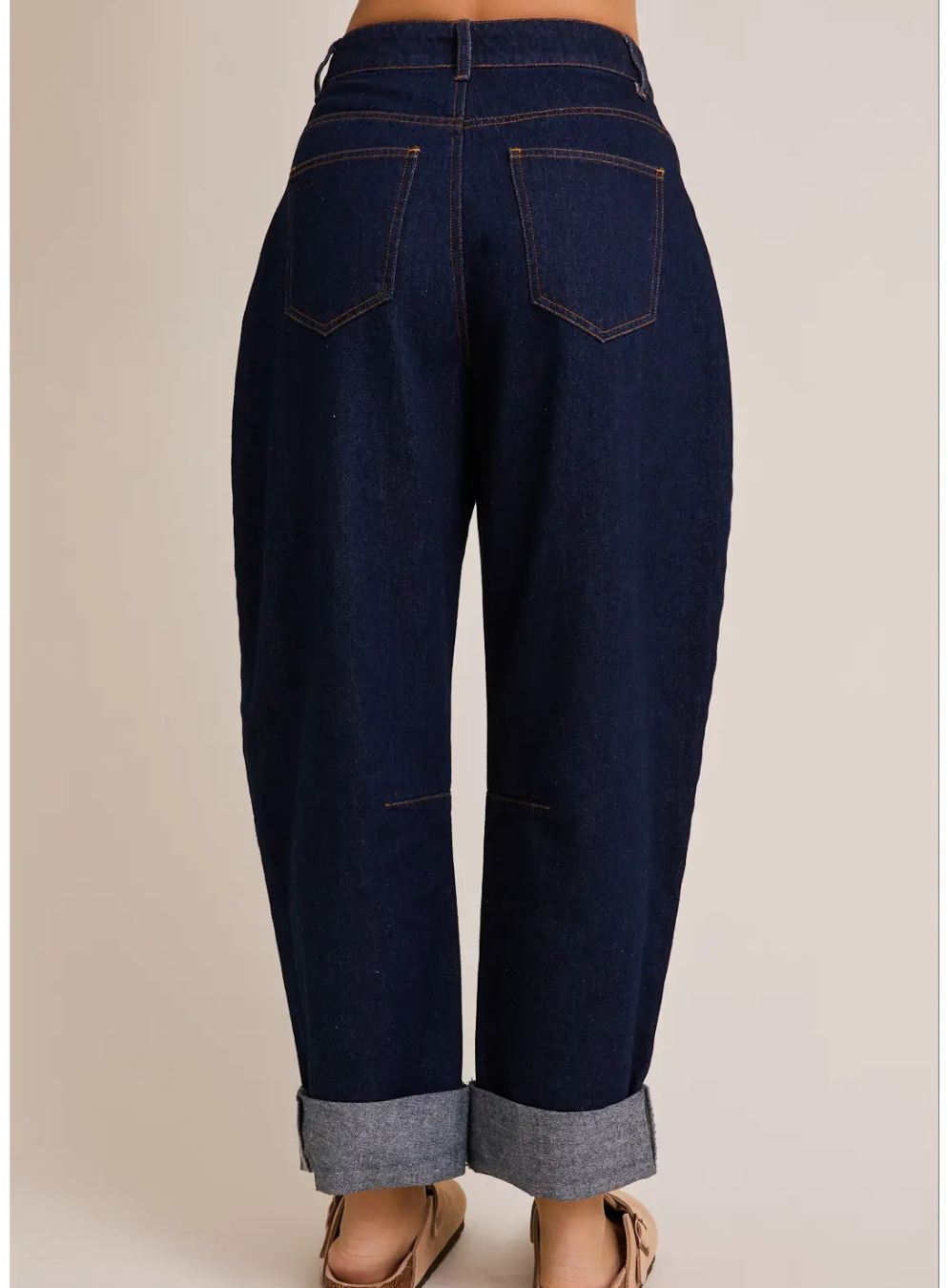 Roll-Up Barrel Jeans
