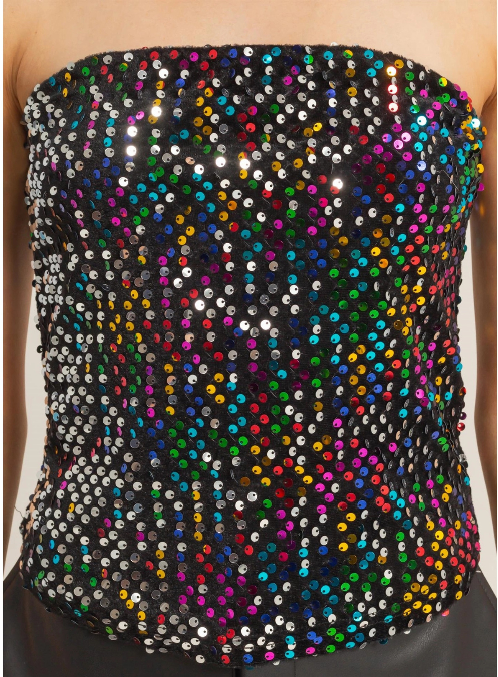 Sequin Velvet Tube Top