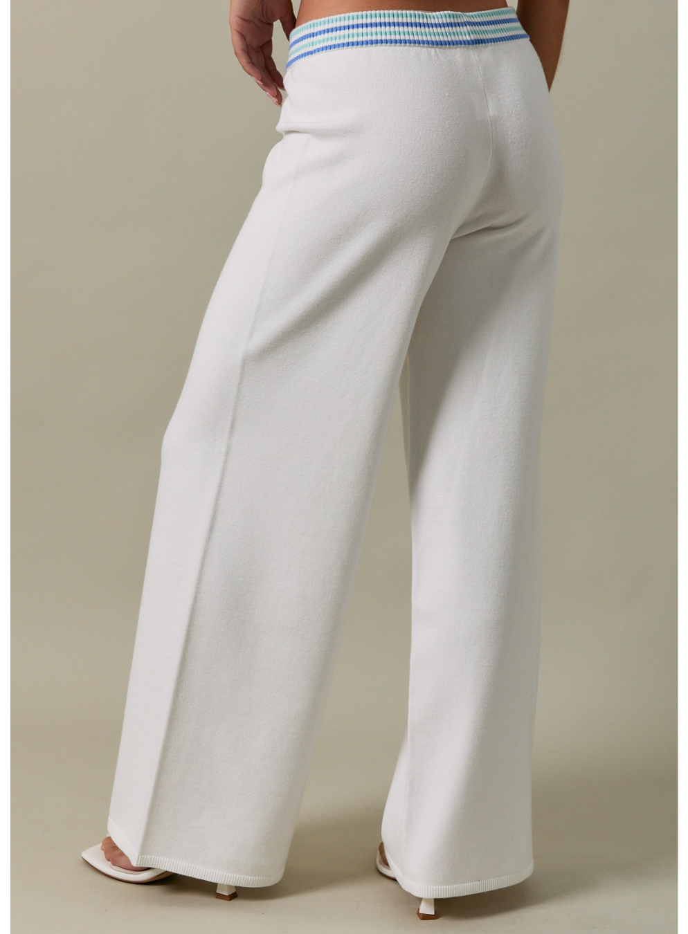 Sienna Striped Mid Rise Knit Sweater Pants